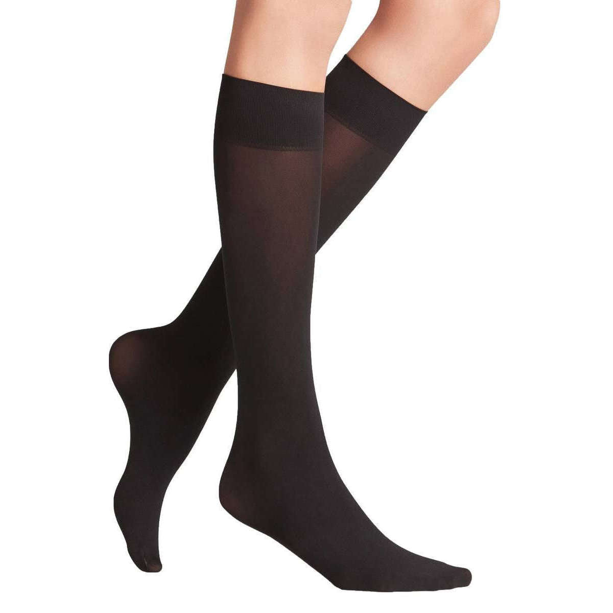 Falke Black Pure Matt 50 Denier Knee High Tights The Socks Emporium