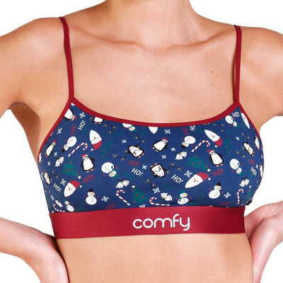 Comfyballs Blue Cotton Crop Bra