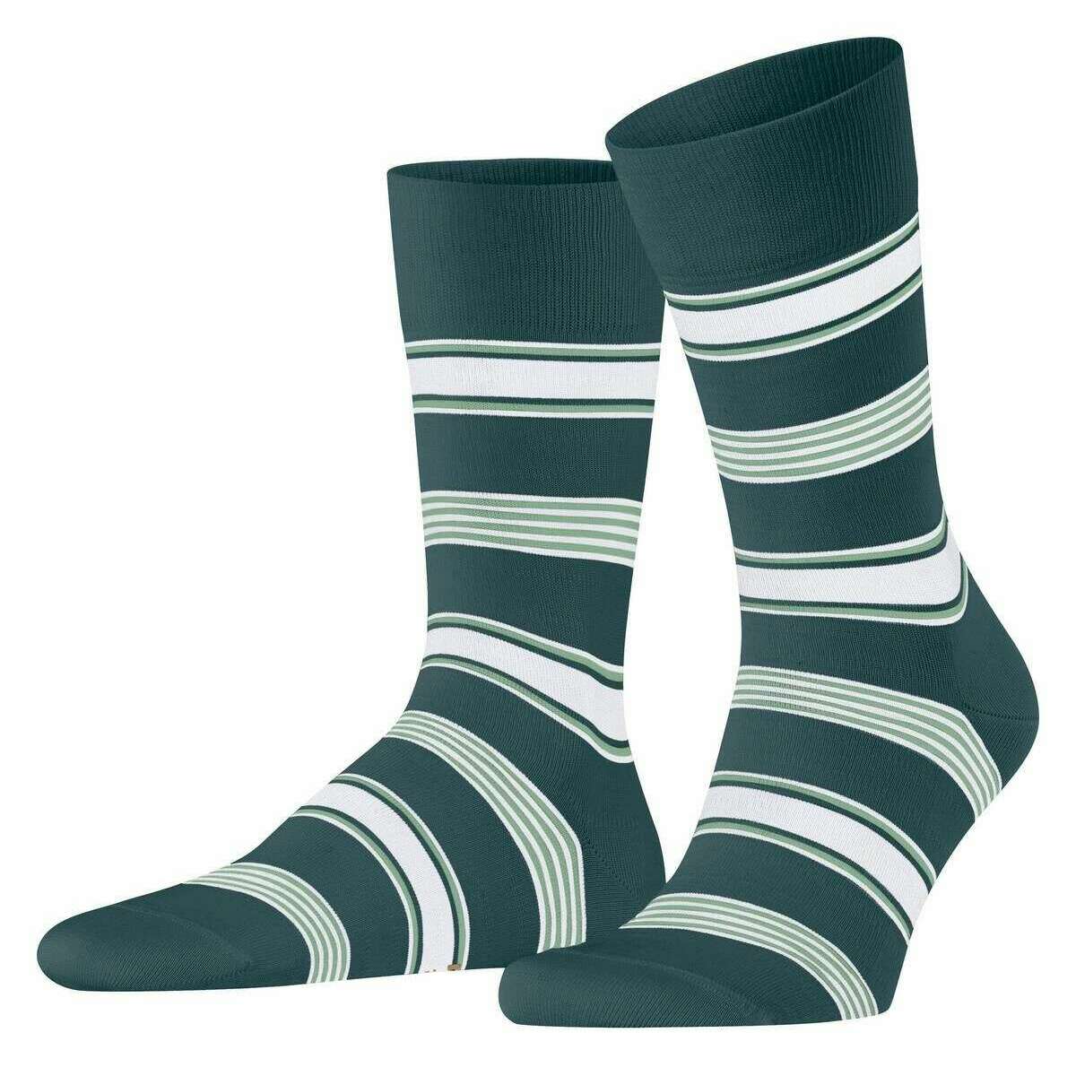 TOETOE Green Essential Midcalf Striped Toe Socks