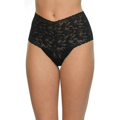 Hanky Panky Black Retro Lace 3 Pack Thong