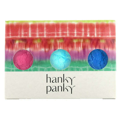 Hanky Panky Blue Signature Lace 3 Pack Original Rise Thong