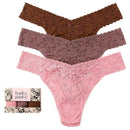 Hanky Panky Brown Signature Lace 3 Pack Original Rise Thong