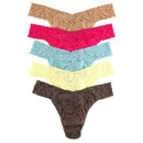 Hanky Panky Brown Signature Lace 5 Pack Original Rise Thong