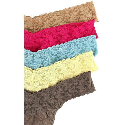 Hanky Panky Brown Signature Lace 5 Pack Original Rise Thong