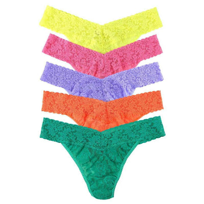 Hanky Panky Green Signature Lace 5 Pack Low Rise Thong