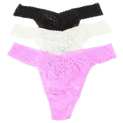 Hanky Panky Pink Daily Lace 3 Pack Original Rise Thong