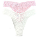 Hanky Panky Pink I Do Shimmer and Signature Lace 2 Pack Original Rise Thong