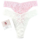 Hanky Panky Pink I Do Shimmer and Signature Lace 2 Pack Original Rise Thong