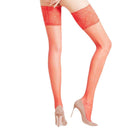 Falke Red Seidenglatt 15 Den Stay Up Transparent Floral Stockings