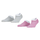 Esprit Pink Allover Stripe 2 Pack Sneaker Socks
