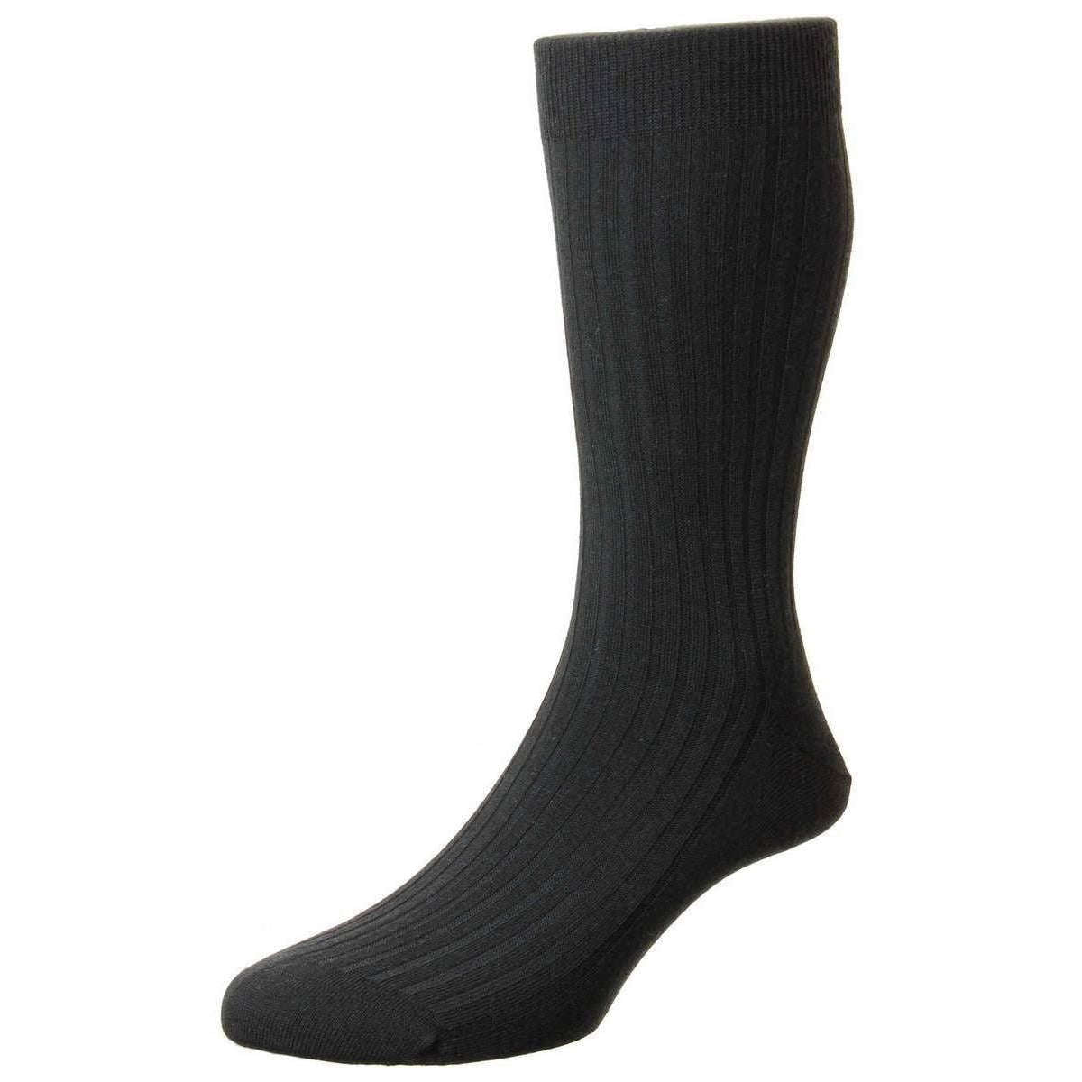 Pantherella Black Rutherford Merino Royale Socks | The Socks Emporium