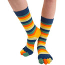 TOETOE Orange Essential Striped Mid Calf Socks